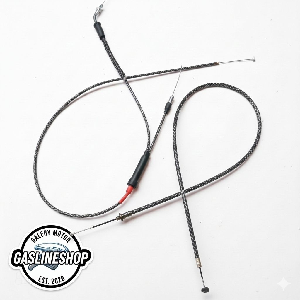 KABEL GAS SPONTAN RX-KING KARBON Serat HITAM KABEL 2 CABANG/ KOPLING KARBON Serat Hitam PNP Rx King 