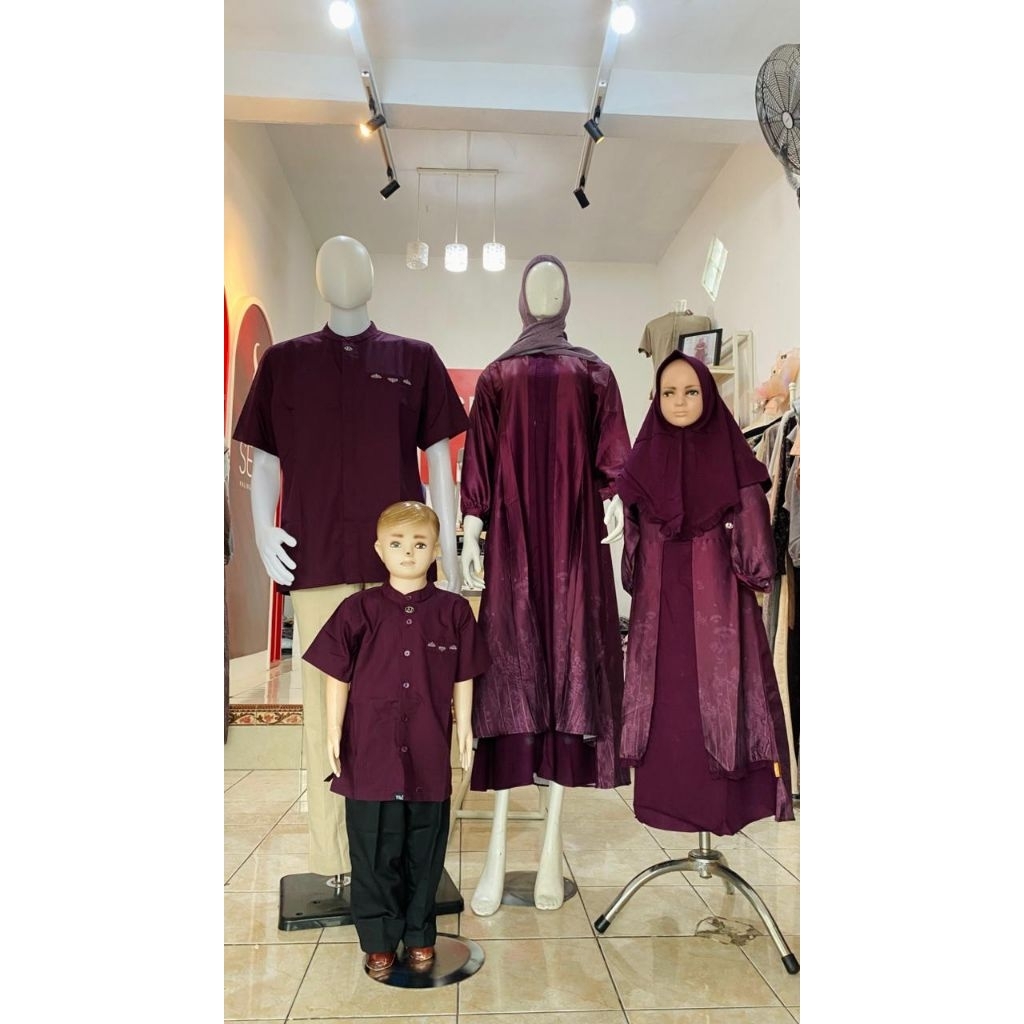 SARIMBIT NIBRAS RAYYA SERIES PRISDIA BURGUNDY_GAMIS NIBRAS TERBARU_SARIMBIT KELUARGA BURGUNDY_SARIMB