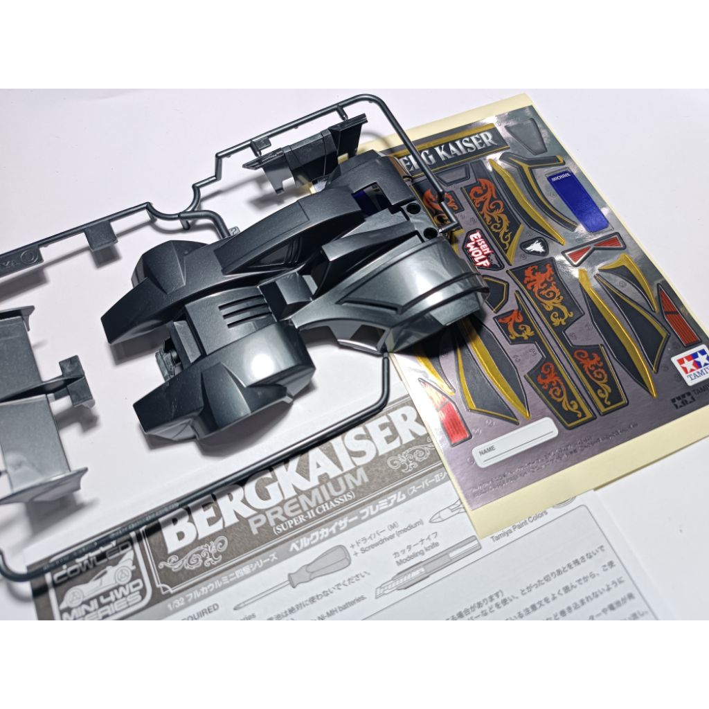 Body decal/sticker box/dus bergkaiser premium original tamiya