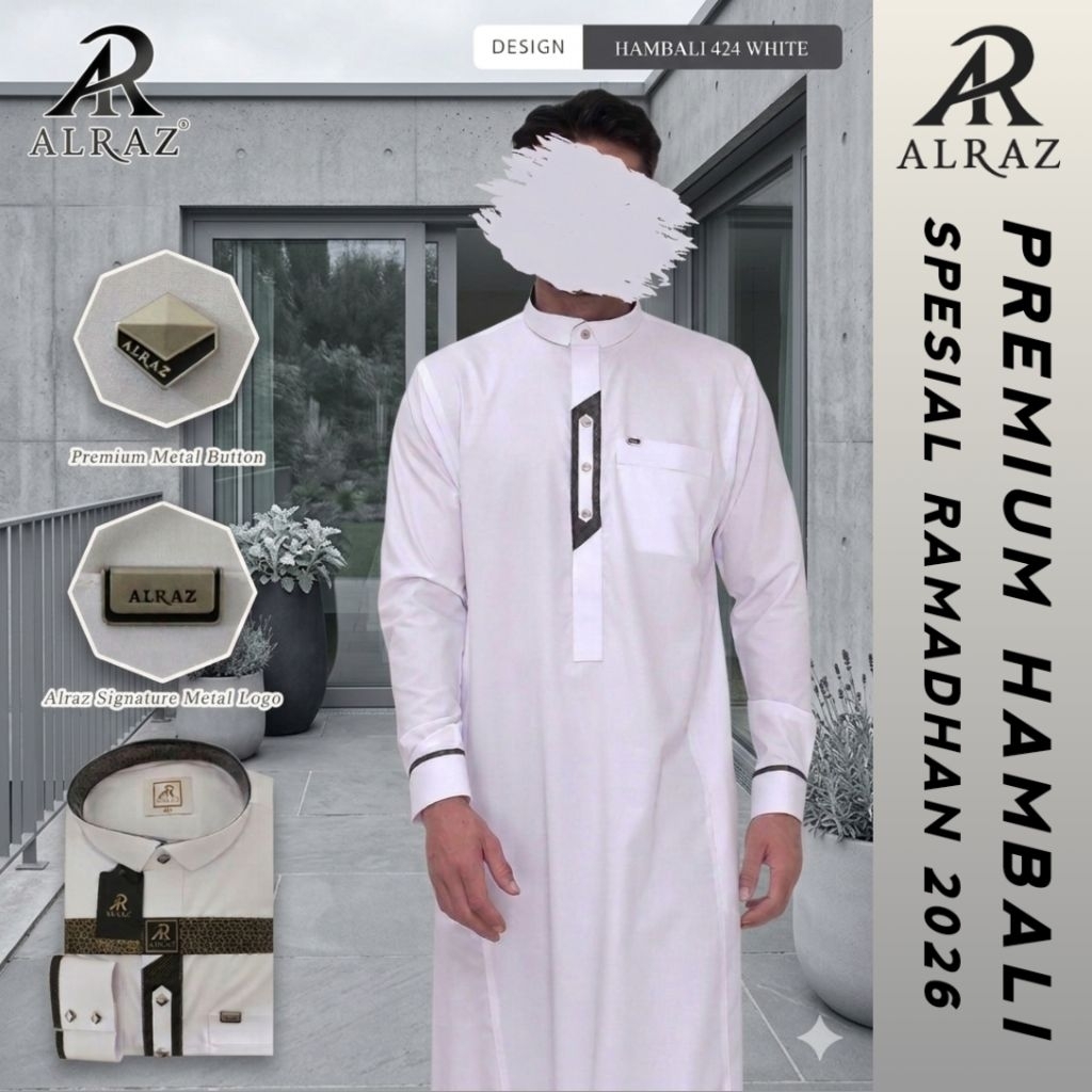 Jubah Al Raz Premium Hambali Kerah Kemeja