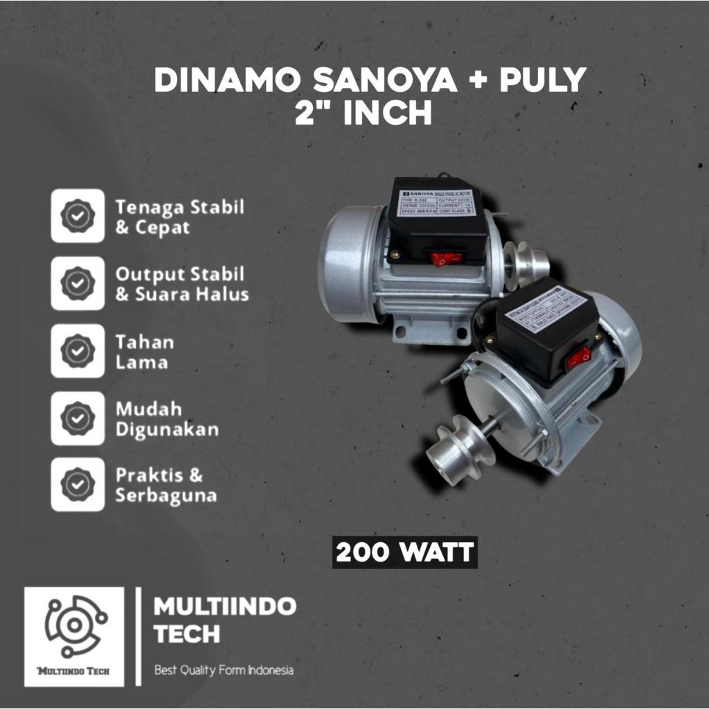 Dinamo Penggerak Sanoya Electro Motor 200 Watt Lengkap Pully 2" INCH