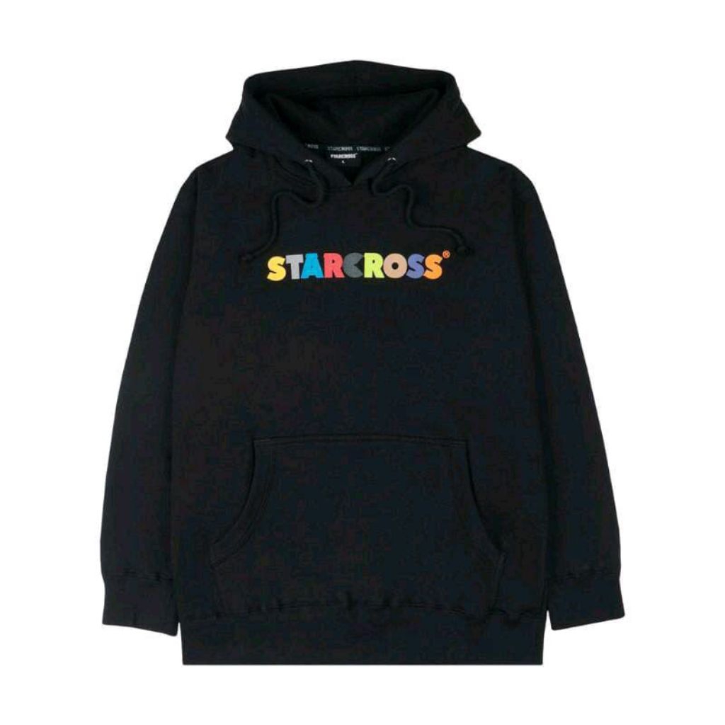 hoodie starcross hitam bahan tebal sweater atasan pria wanita
