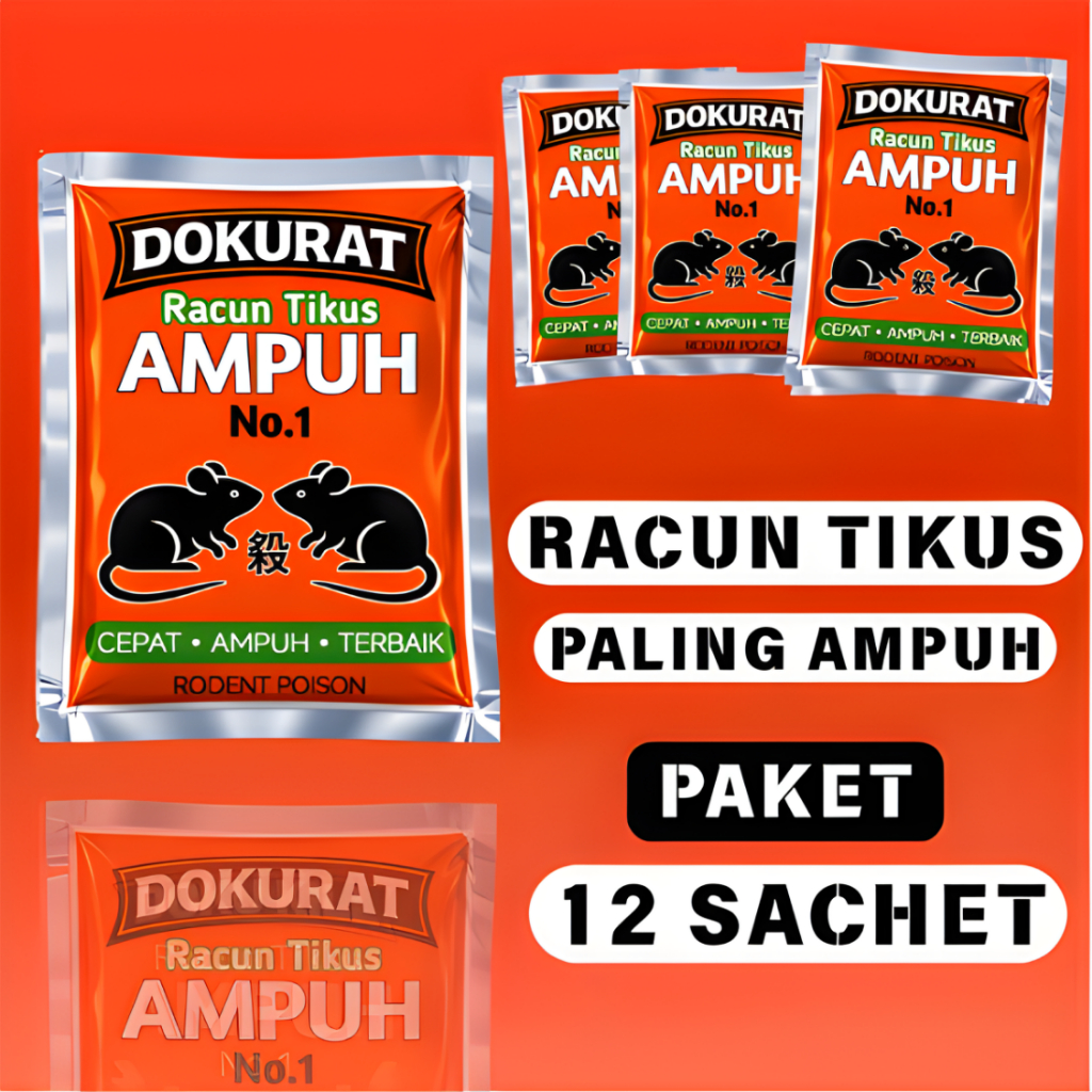 12 Pcs Racun Tikus Mati Kering Paling Ampuh Original Tikus Mati DiTempat Tidak Bau Racun Tikus Merah