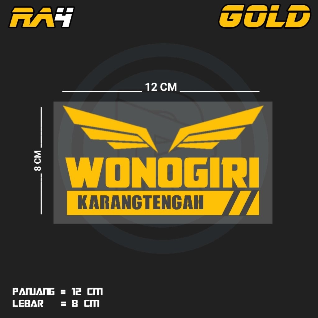STIKER CUTTING TULISAN WONOGIRI KARANGTENGAH | RA4 KEC