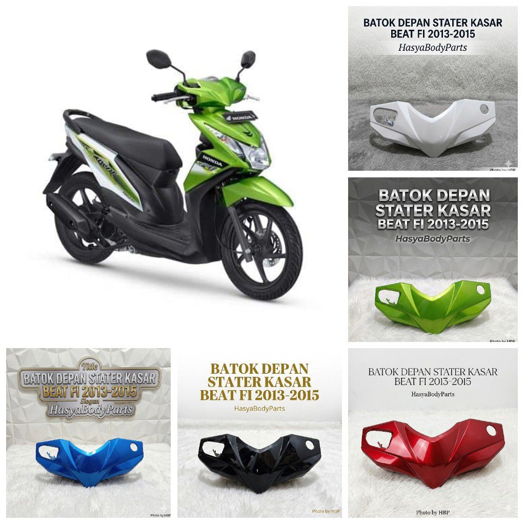 Cover Body Halus Batok Pala Depan Beat Fi Stater Kasar 2013-2015 Biru Hitam Merah Hijau Putih