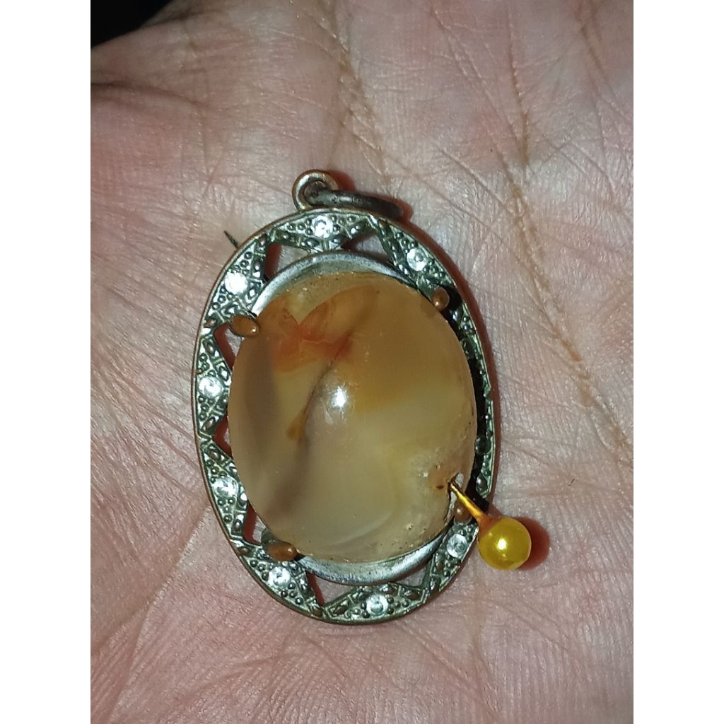 liontin batu akik antik batu combong atau batu sulaiman peninggalan