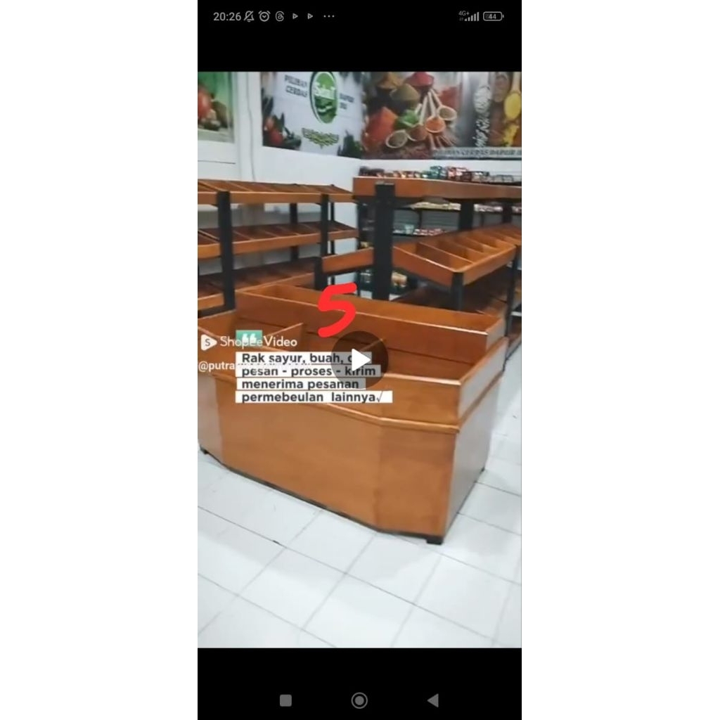 set meja beras & rak sayur / buah - buahan