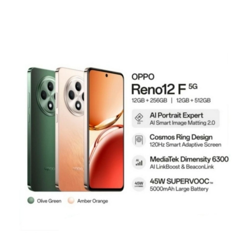 HP OPPO RENO 12F 5G 12/256 GB - NEW HP OPPO RENO 12F 5G RAM 12GB ROM 256GB GARANSI RESMI
