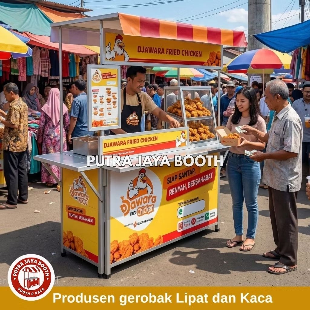 Booth Portable Ayam Goreng Meja Kompor