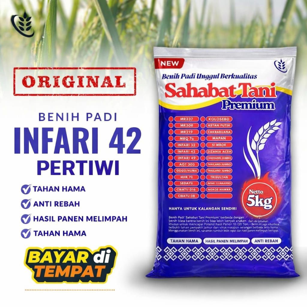 Benih padi unggul berkualitas INPARI 32 PERTIWI kemasan 5kg