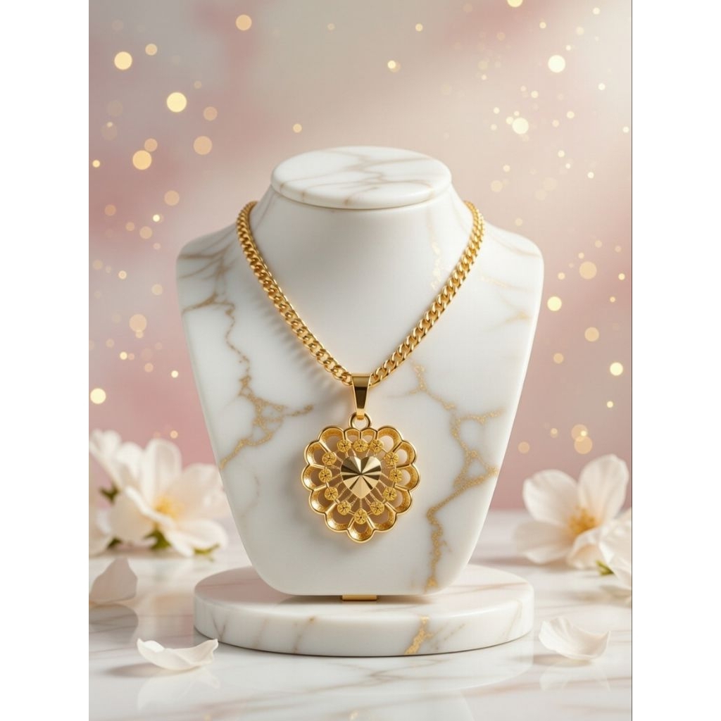 Perhiasan Kalung Anti Gatal Iritasi . Karna Terbuat Dari Uang Koin Logam Asli 500rupiah Tahun 1991-1