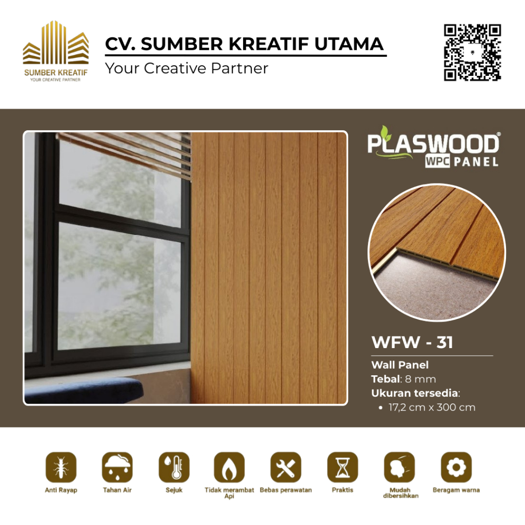 Panel Dinding Interior / Wallpanel WPC Plaswood - WFW 31