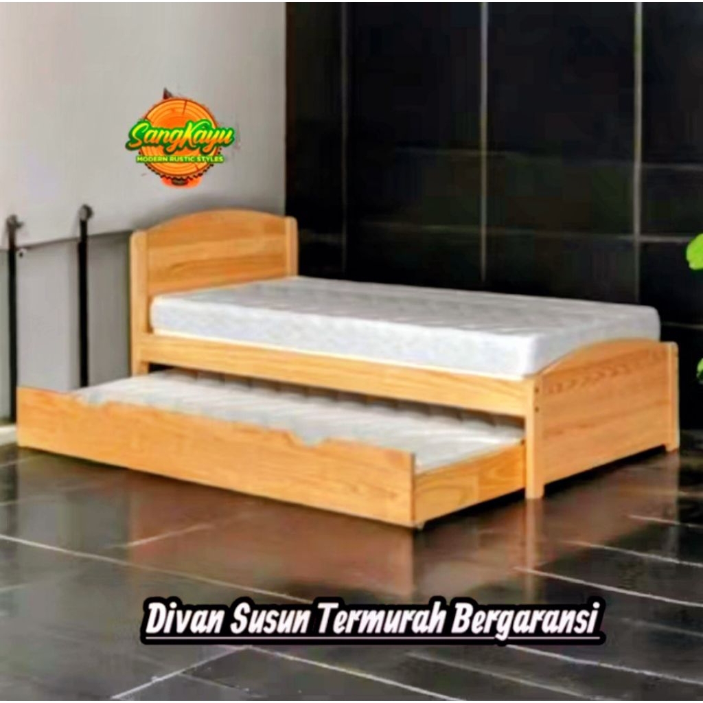 Divan Susun Kayu 120x200 cm Divan Kayu minimalis