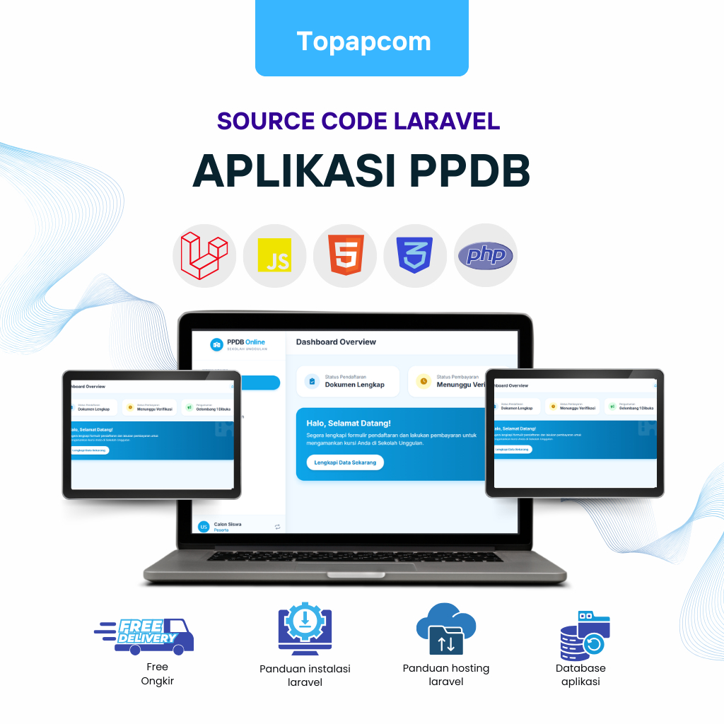 APLIKASI PPDB SMK LARAVEL | SISTEM PENDAFTARAN SISWA BARU ONLINE + PEMBAYARAN | SOURCE CODE & DATABA