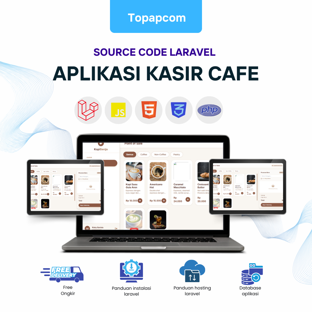 Source Code APLIKASI SISTEM KASIR CAFE LARAVEL | SOURCE CODE & DATABASE