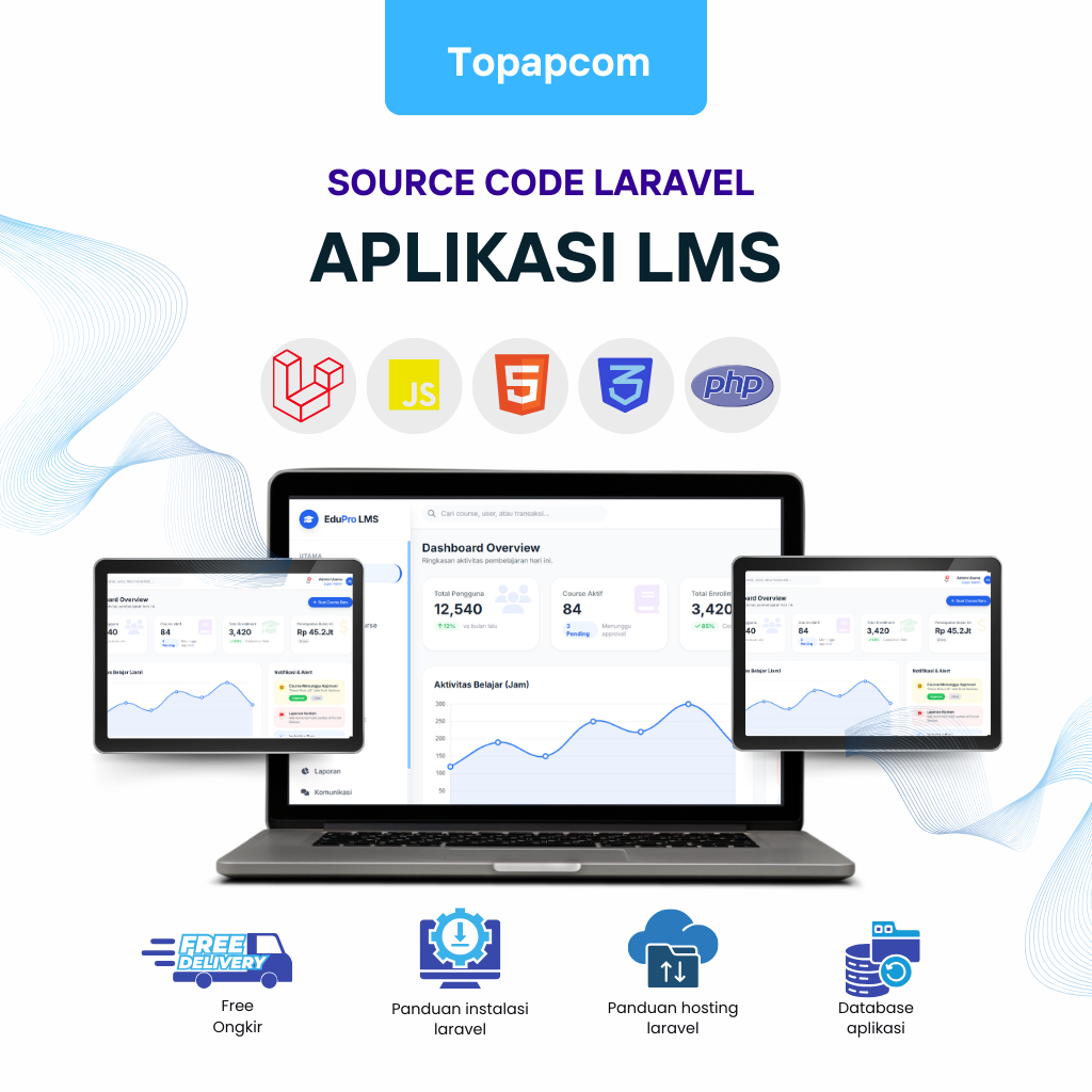 Aplikasi LMS Laravel | Sistem E-Learning Sekolah | Source Code lengkap & Database