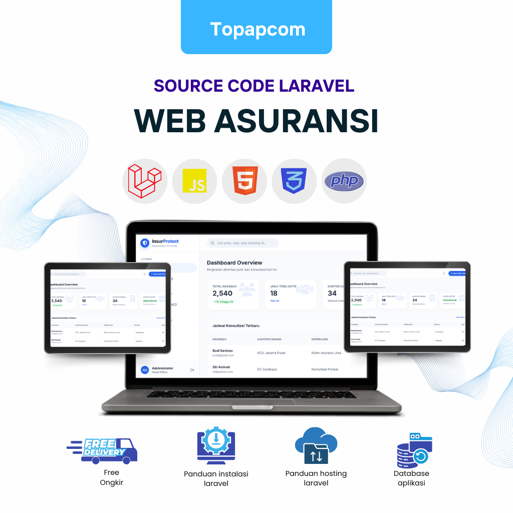 Source Code Website Aplikasi Asuransi Laravel | Source Code  & Database