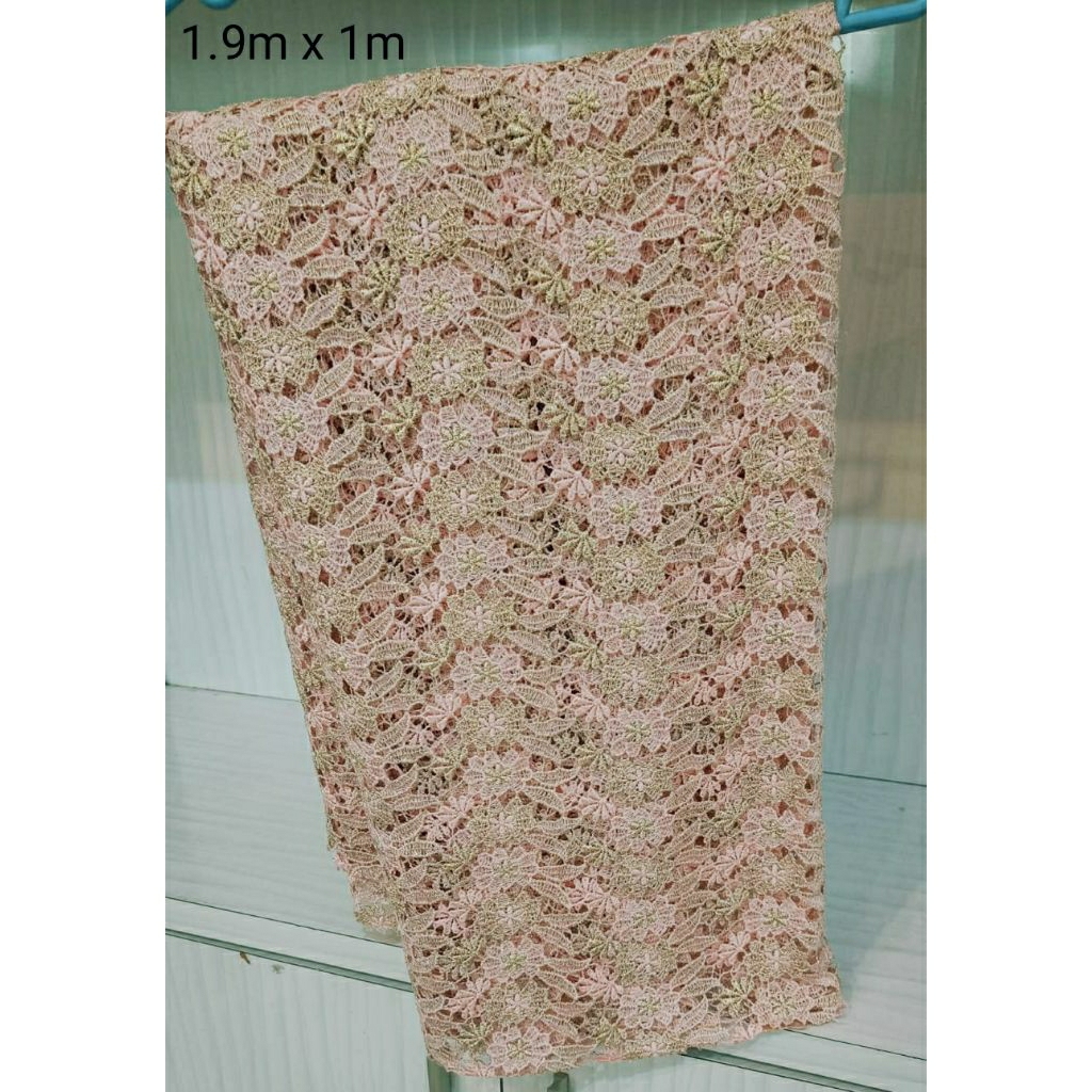 Kain Brukat warna Babypink Gold