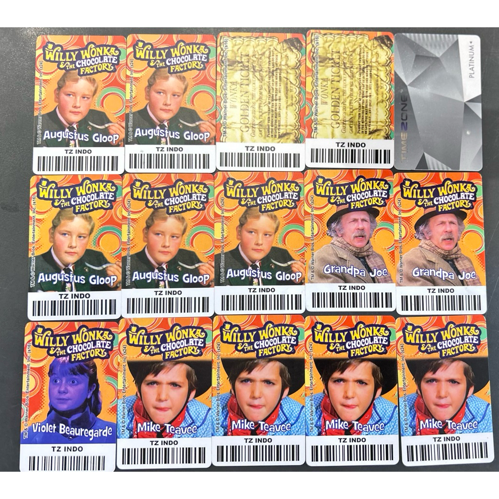 Koleksi Kartu bermain timezone Willy Wonka The Chocolate Factory