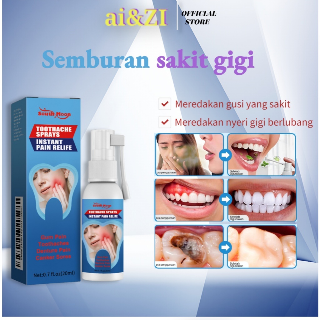 AI&ZI semprotan Obat Sakit Gigi Berlubang Paling Ampuh Penghilang Gusi Bengkak Linu Nyeri Sariawan A