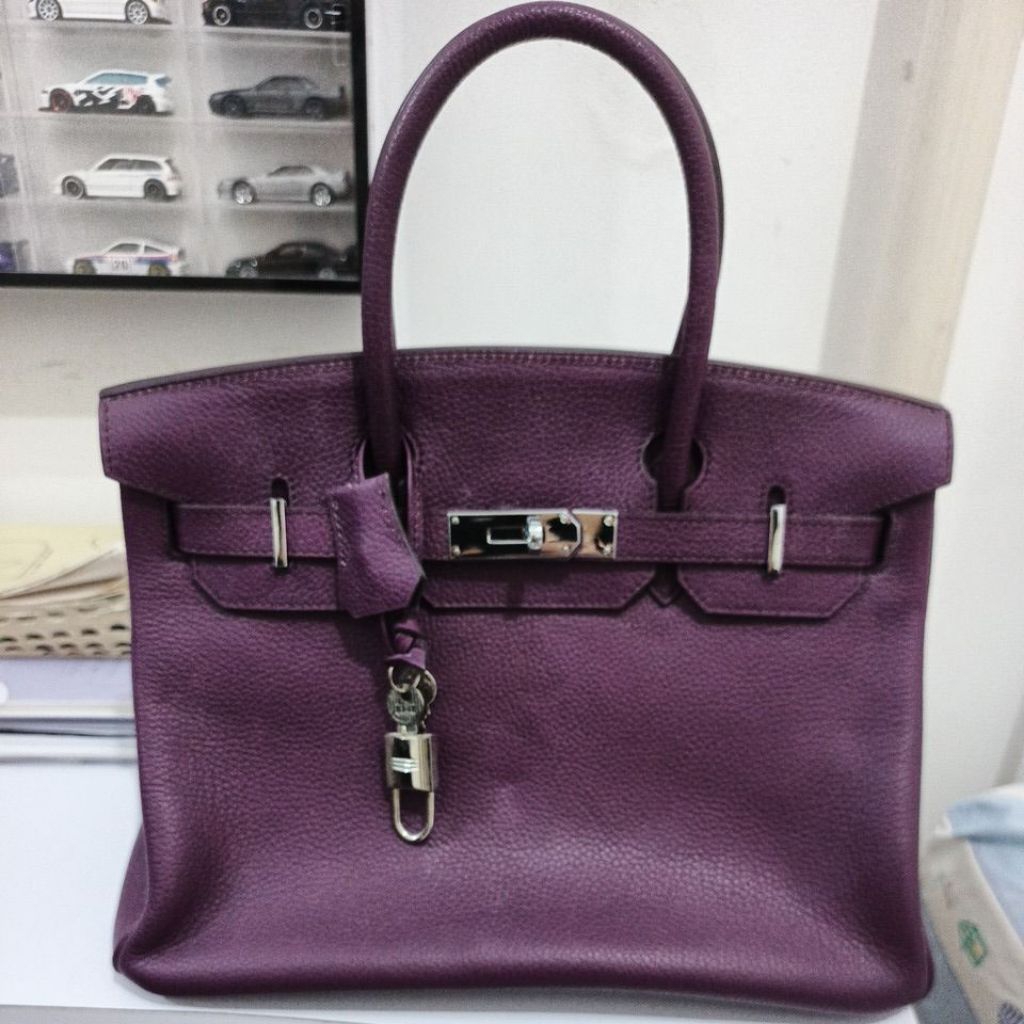 tas purple#kremes#birkin#kulit#ungu#bag#wanita