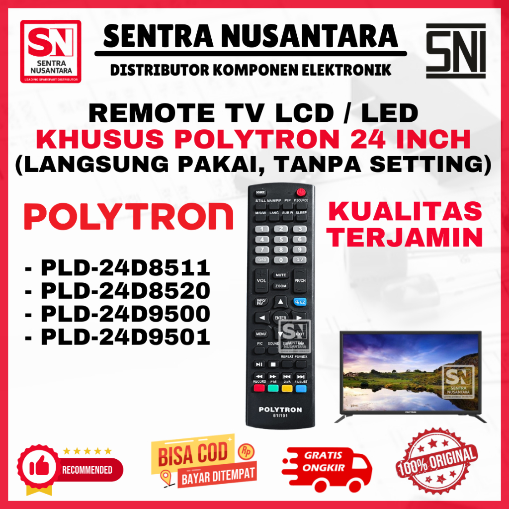 REMOTE TV POLYTRON 24 INCH PLD24D8511 PLD24D8520 PLD24D9500 PLD24D9501 ORIGINAL | REMOT TV POLYTRON 