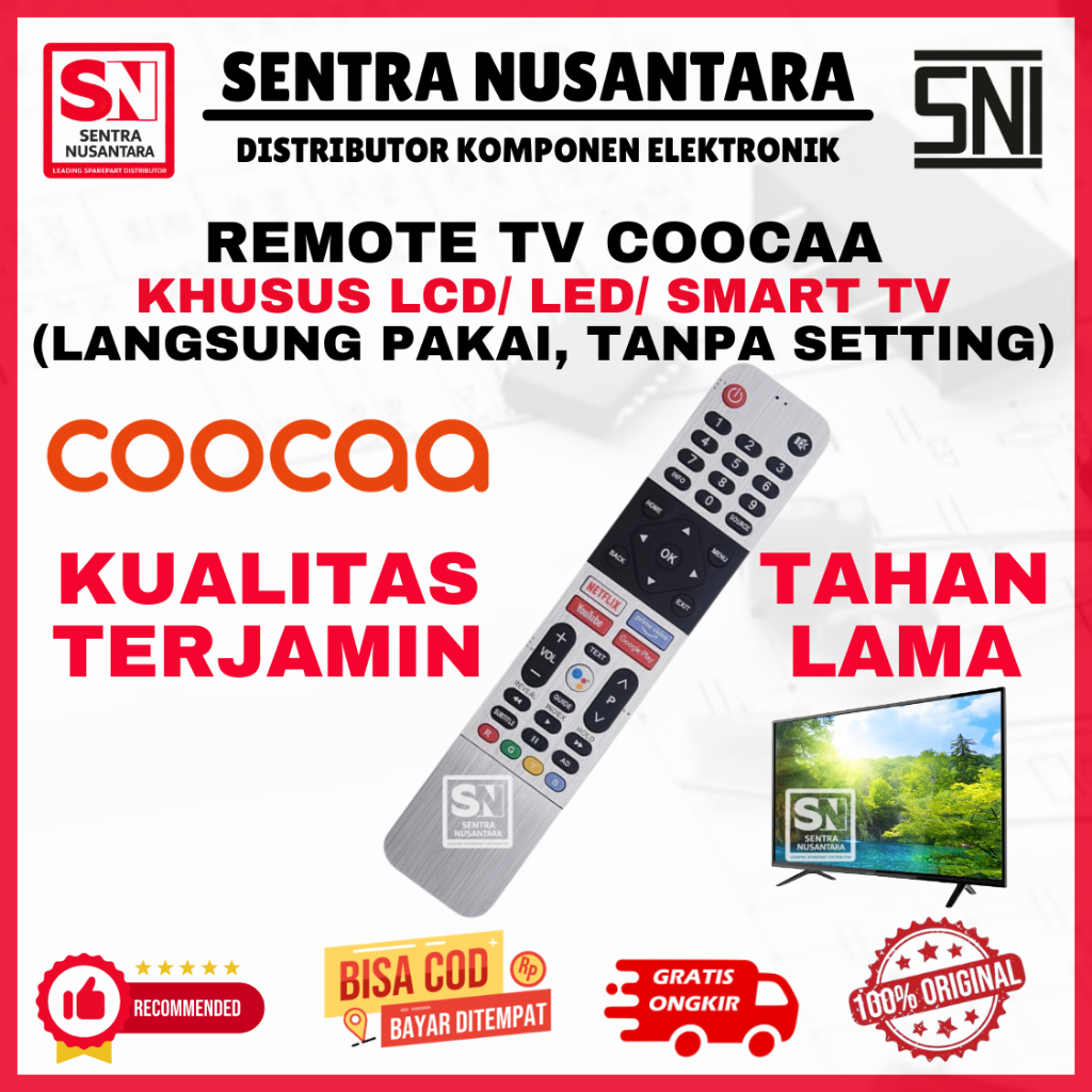 REMOTE TV COOCAA SEMUA UKURAN ORIGINAL | REMOT TV COOCAA 24 INCH 32 INCH 37 INCH 40 INCH 43 INCH 50 