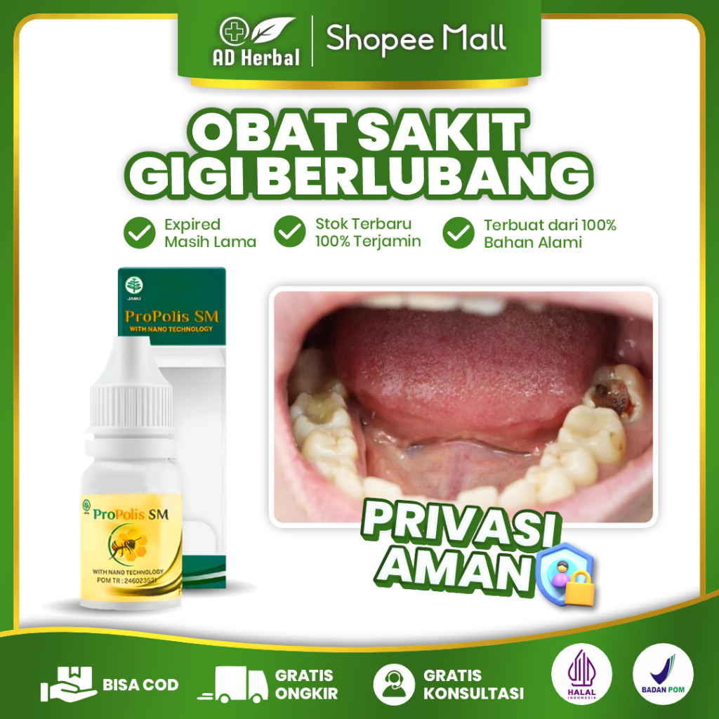 Obat Sakit Gigi Berlubang / Gigi Bolong - Obat Perontok Karang Gigi - Obat Penghancur Gigi Berlubang