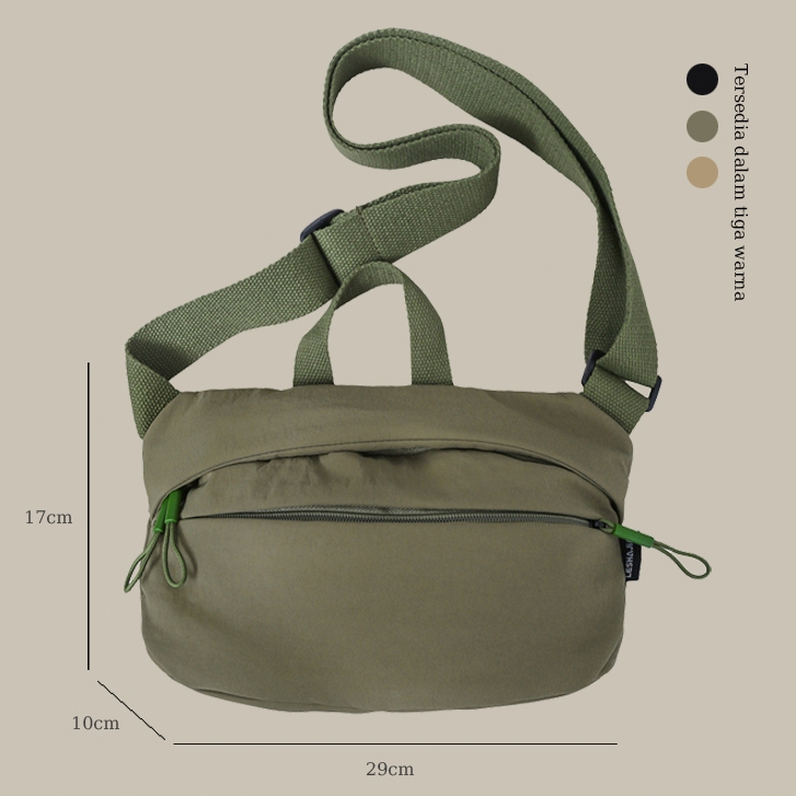 Tas dada uniseks Tas selempang santai Tas selempang nilon Tas selempang berkapasitas besar Tas selem