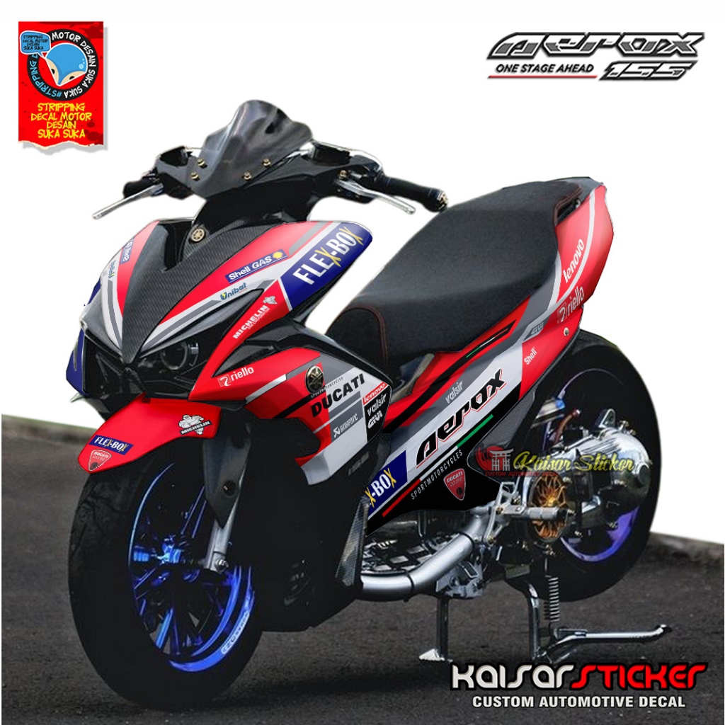 Aerox Sticker Decal Stiker Aerox 155 old Full Body Motif Ducati