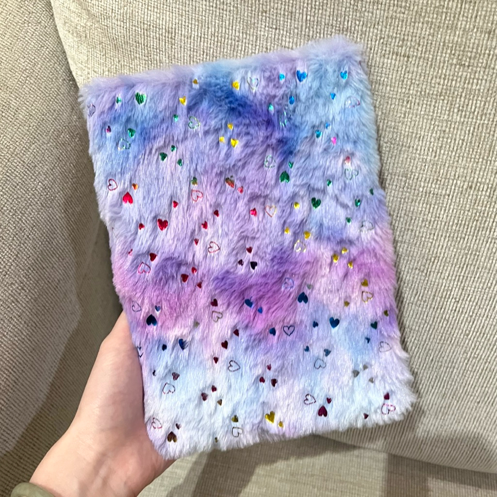 Buku Tulis Catatan Dotted Lucu Berbulu Pastel Rainbow Anak-Anak / Dewasa