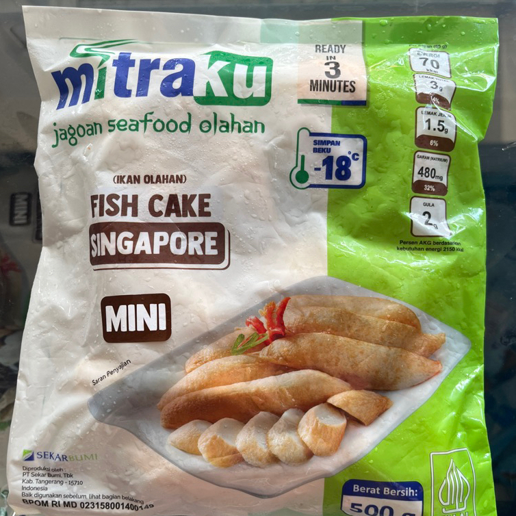 Mitraku Fish Cake Otak Singapore 500g Goreng/Panggang