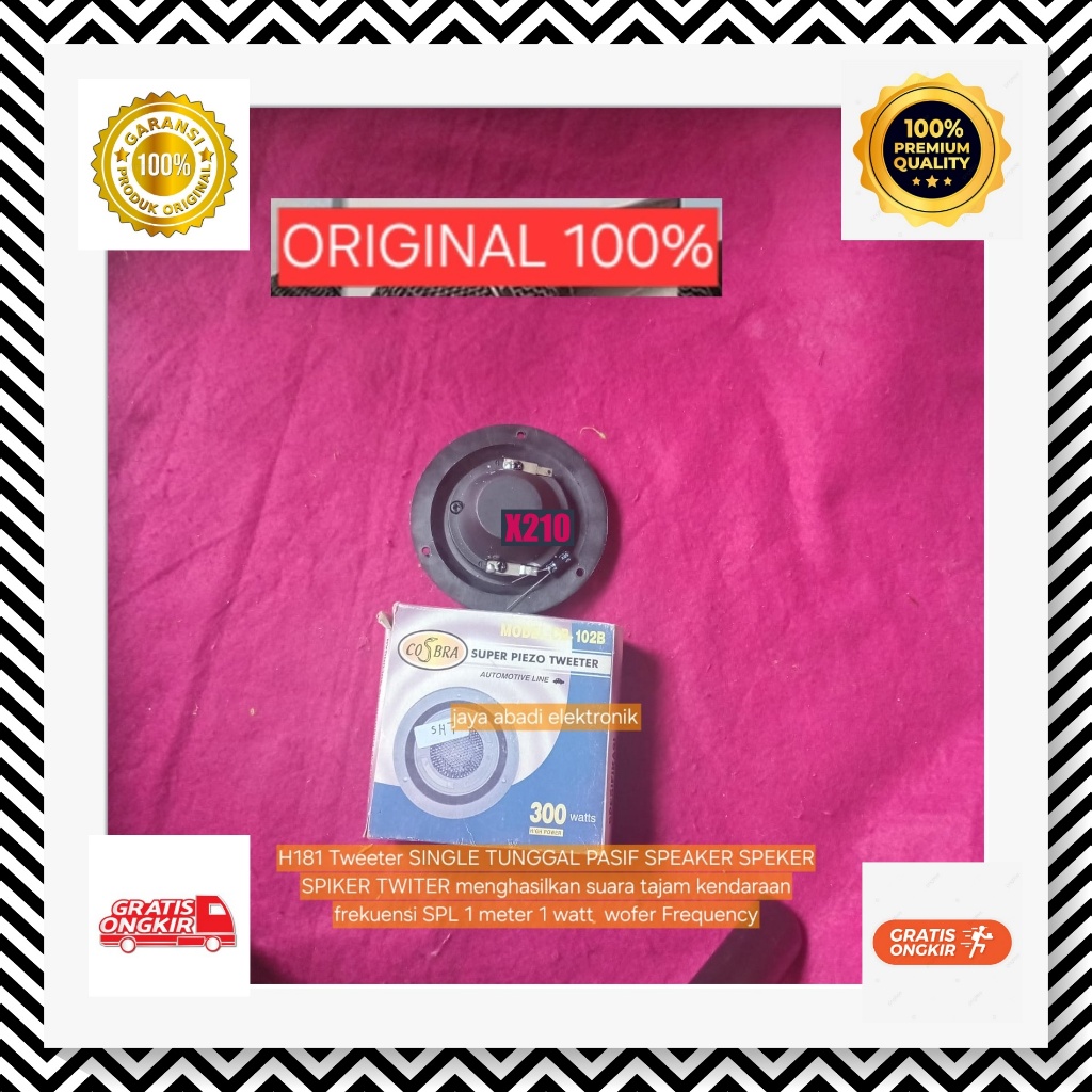 X210 SPEKER SPIKER TWITER menghasilkan Tweeter SINGLE TUNGGAL PASIF SPEAKER  suara tajam kendaraan f