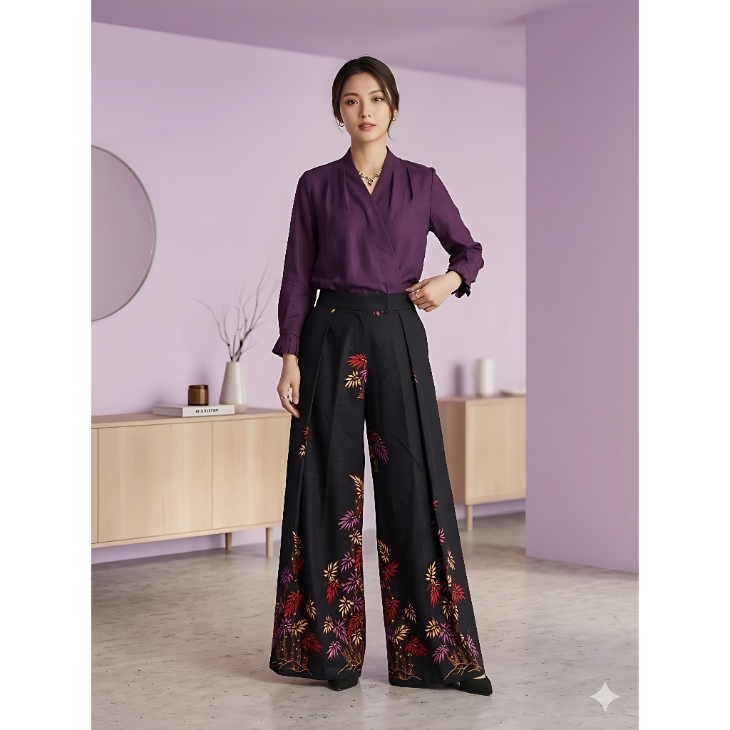 SALE Celana Panjang Batik Wanita - Putri Jelita - Kulot 029 - Celana Kerja Kantor Wanita