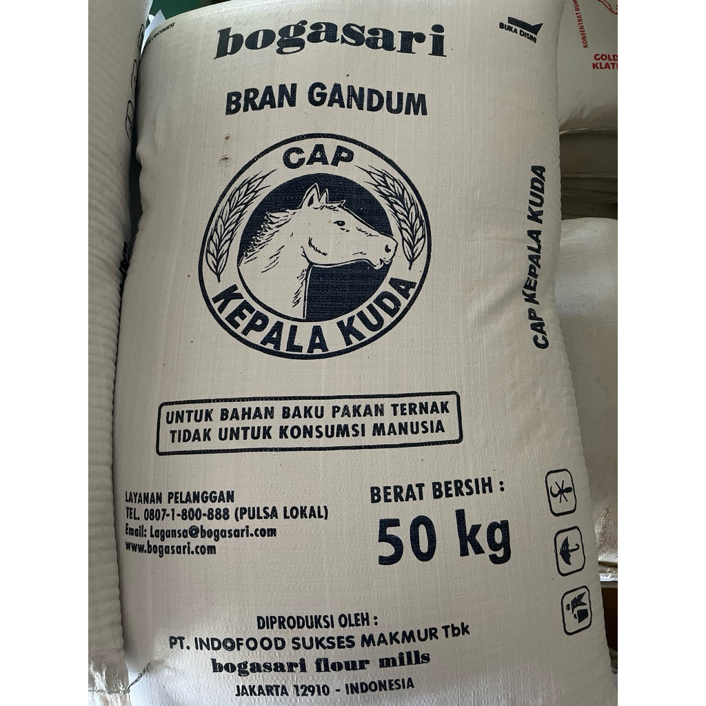 Brand Pollard Cap Kepala Kuda 50kg Pakan Kuda Sapi Kambing Unggas