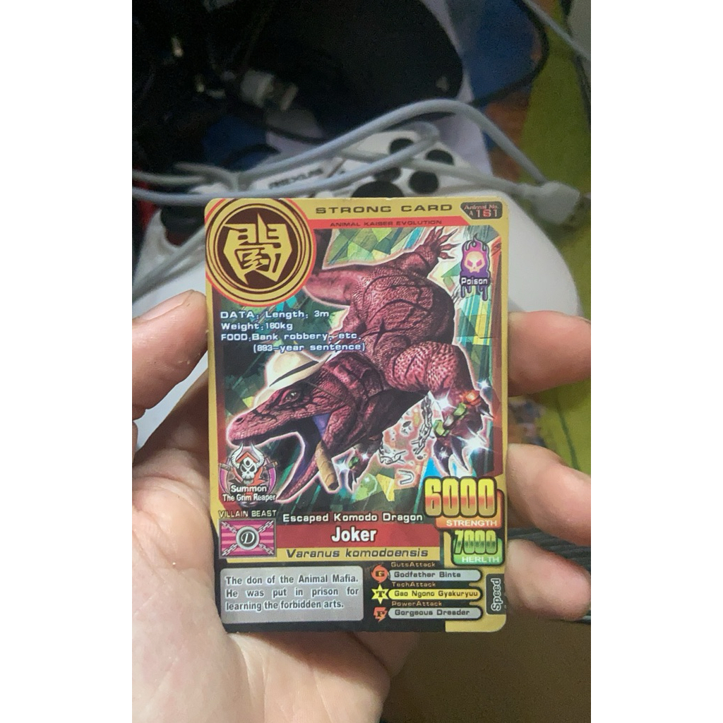 Kartu Animal Kaiser Original Super Rare,Joker(Escaped Komodo Dragon)