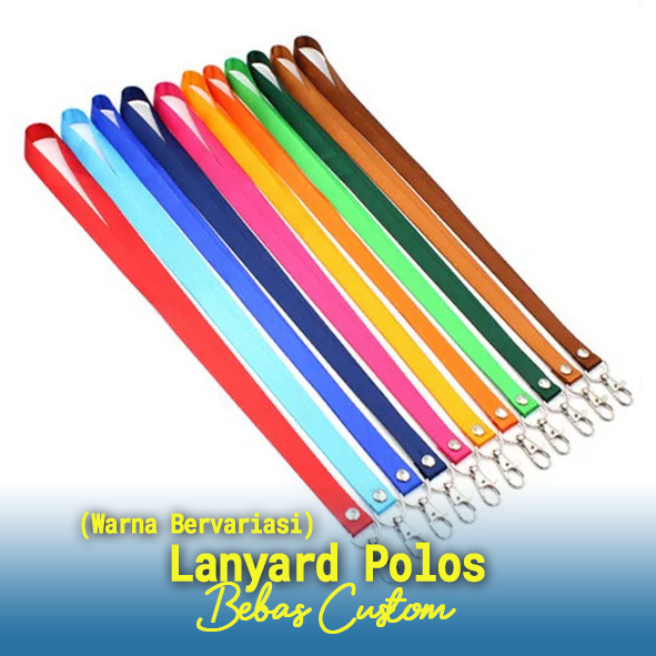 Lanyard POLOS 2CM, lanyard polos 2 cm, tali lanyard, tali lanyard polos, tapi lanyard (variasi warna