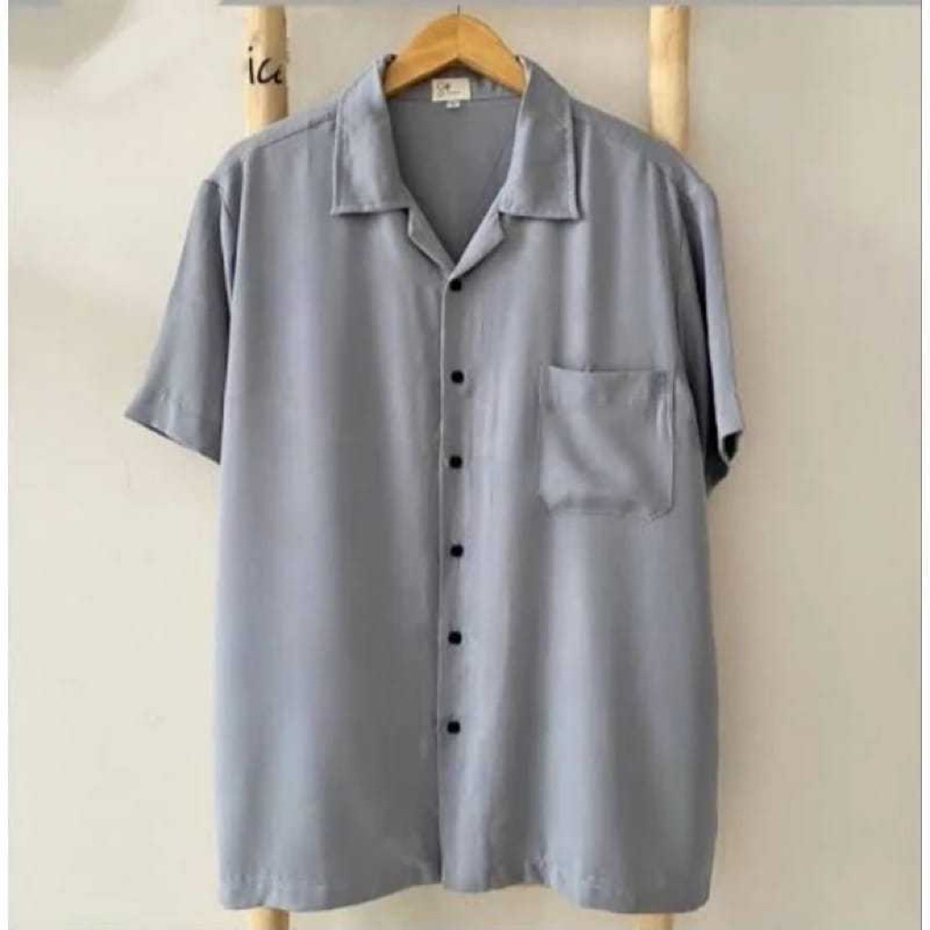 kemeja pria bahan rayon kemeja pria kemeja pantai polos