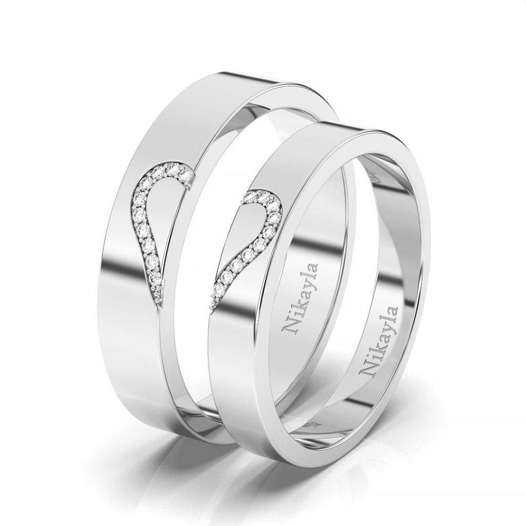 Nikayla Jewelry - Cincin Kawin Palladium 1.5K Murni Minimalis