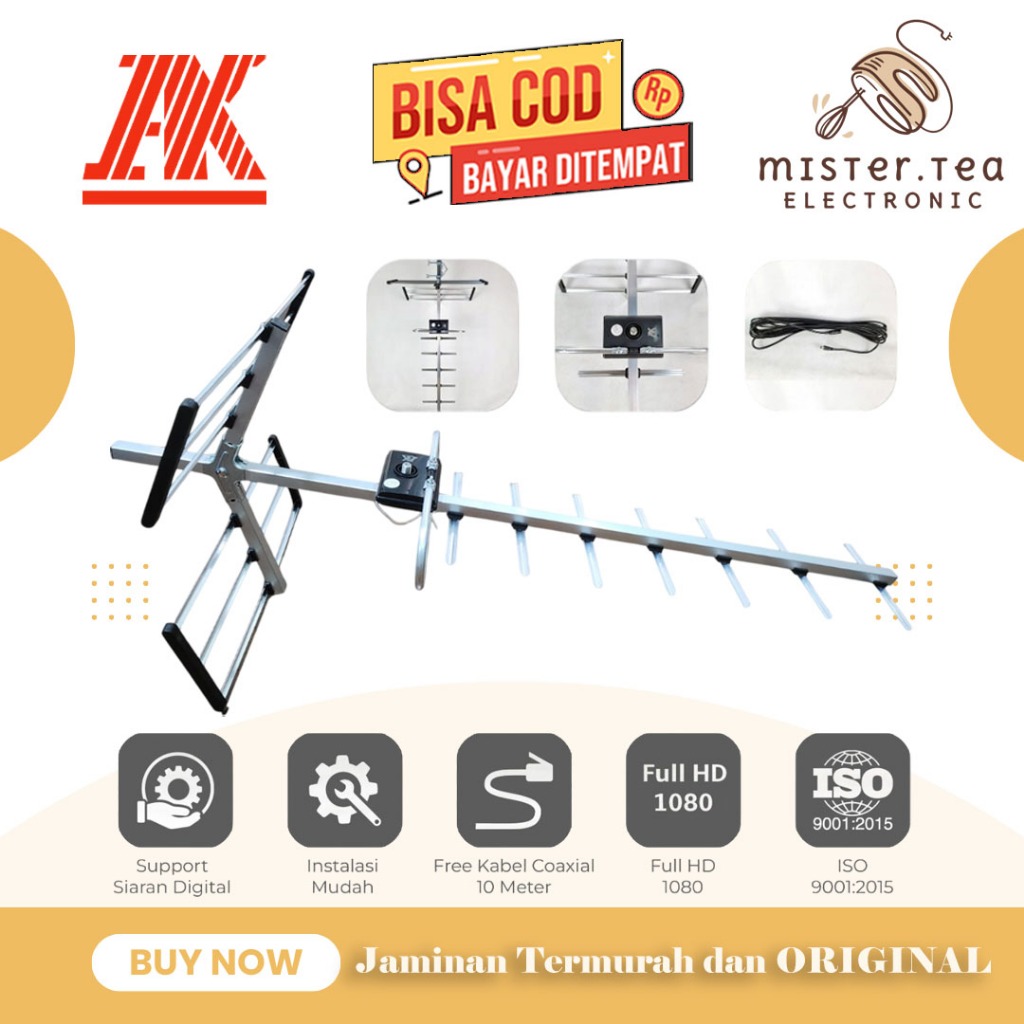 [COD READY] AK ANTENA TV DIGITAL + BOOSTER AK-AD1000 / AK AD 1000 (FREE KABEL) GARANSI RESMI