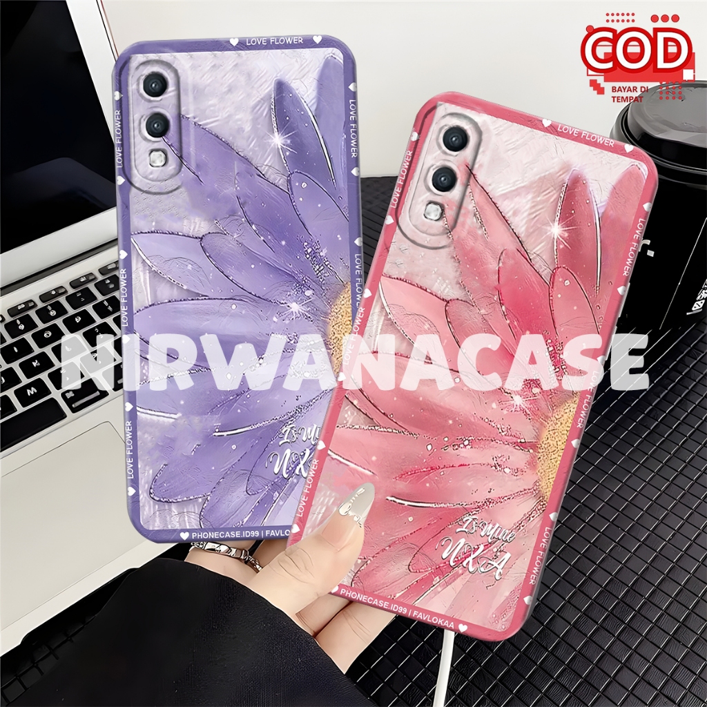 Case Hp Samsung A02 - Casing Samsung M02 Fashion Case Cewek Motif Bunga Case Pro Camera Lentur