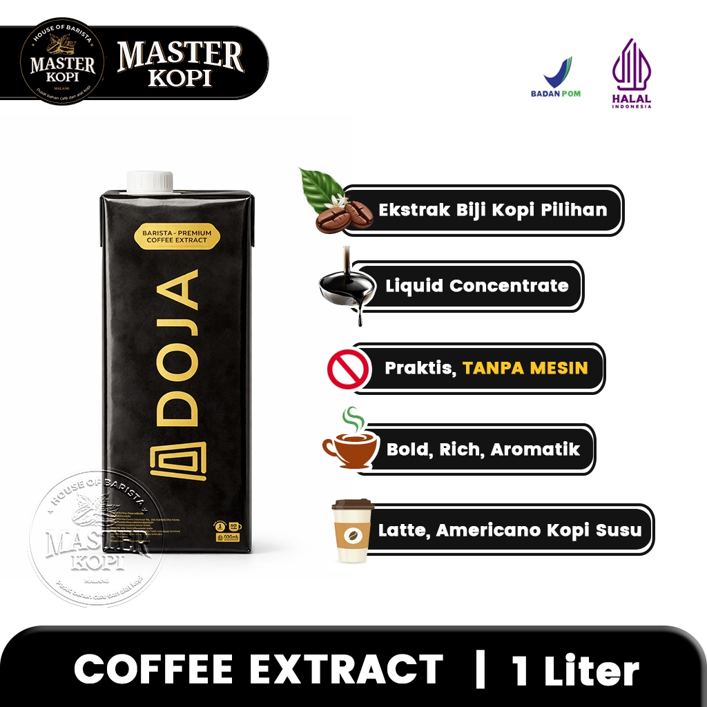 Doja Espresso Liquid Coffee Extract Concentrate Ekstrak Kopi Cair Espreso HALAL (1 Liter)
