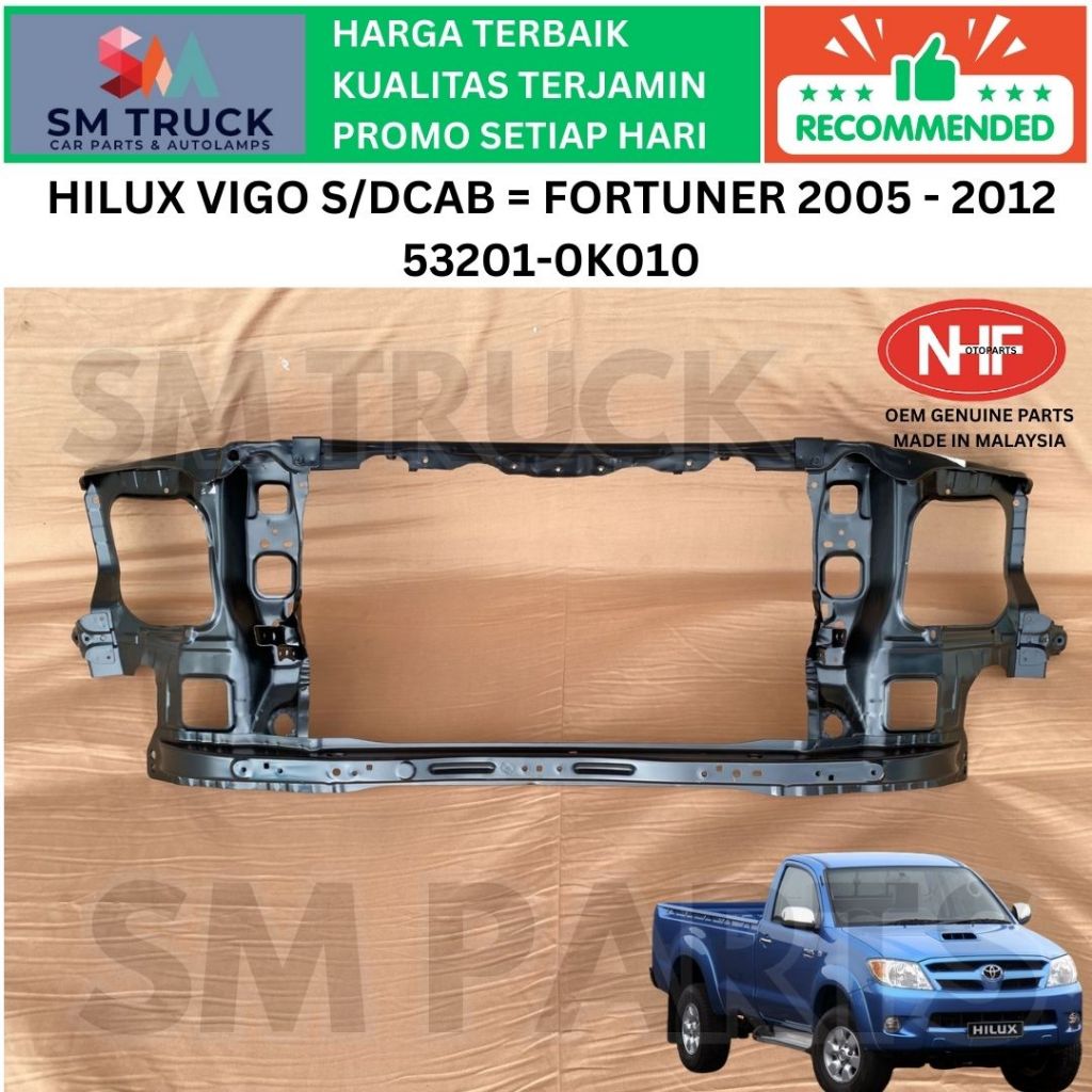 PANEL LAMPU RADIATOR BULLHEAD HILUX VIGO SC DC FORTUNER 2005 2006 2007 2008 2009 2010 2011