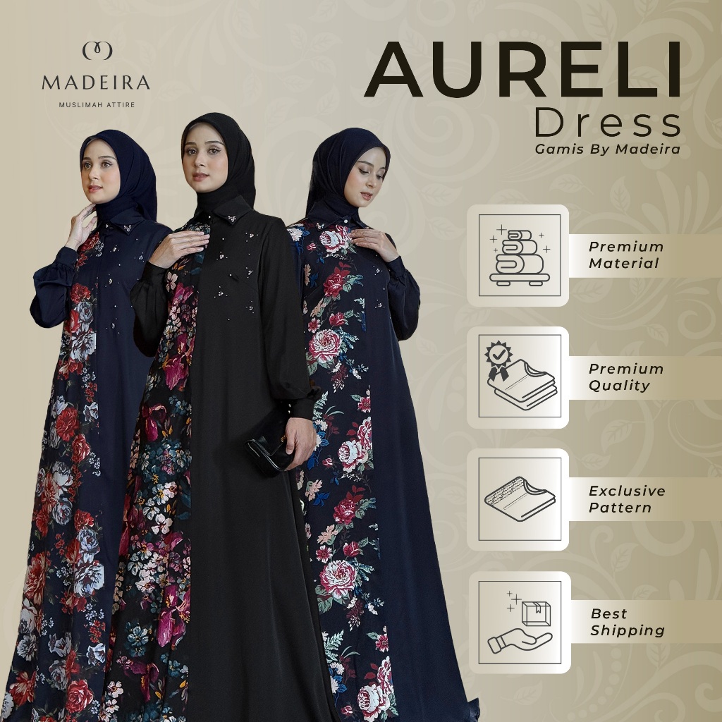 Gamis Payet Premium Elegan - Madeira - Aureli Dress