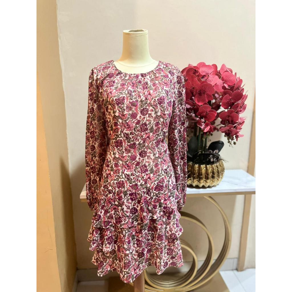 Long Tunik Ceruty Bunga Wanita Korean Style