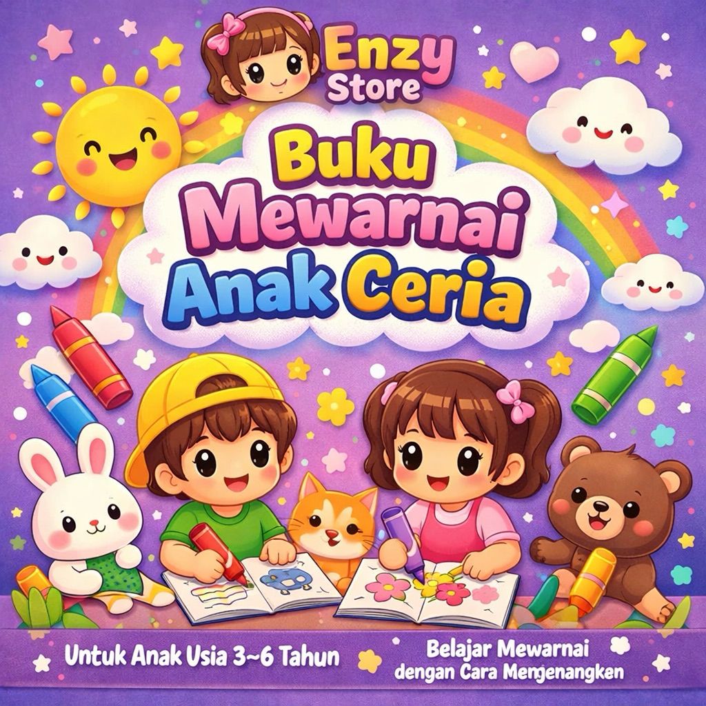 Lembar Mewarnai Anak Anak – Gambar Lucu Mudah Diwarnai PAUD TK – Worksheet Mewarnai Anak