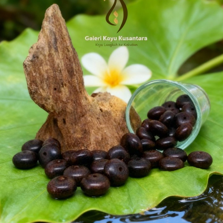 butiran kayu galih asem model pipih 12x8