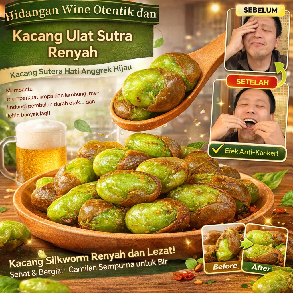 Beli 1 Gratis 1 / Kacang Fava Hijau Renyah dengan Mustard, Sempurna sebagai Hidangan Pembuka, Camila