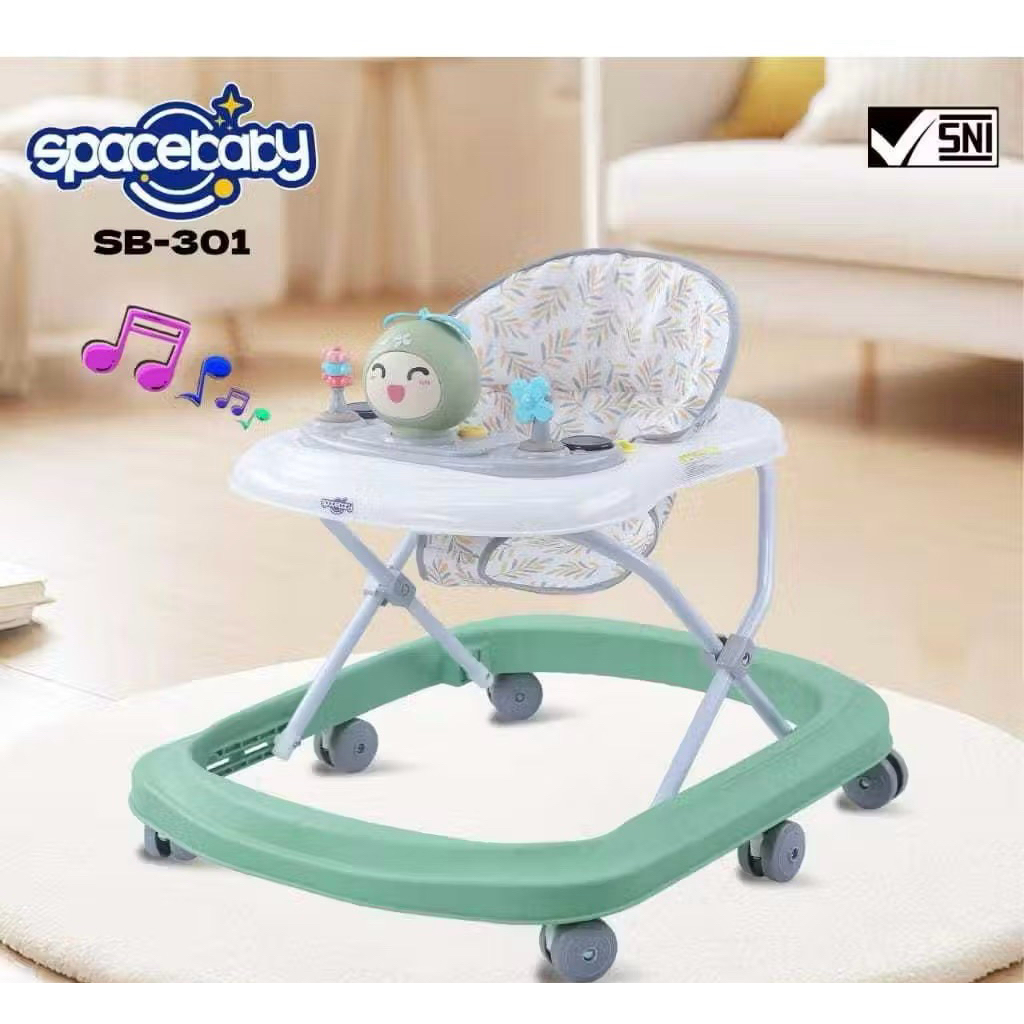 Baby Walker Spacebaby SB288 SB287 SB301 SB-301 Musik Melody 6 Roda Dan Mainan Edukasi SB-288 SB-287