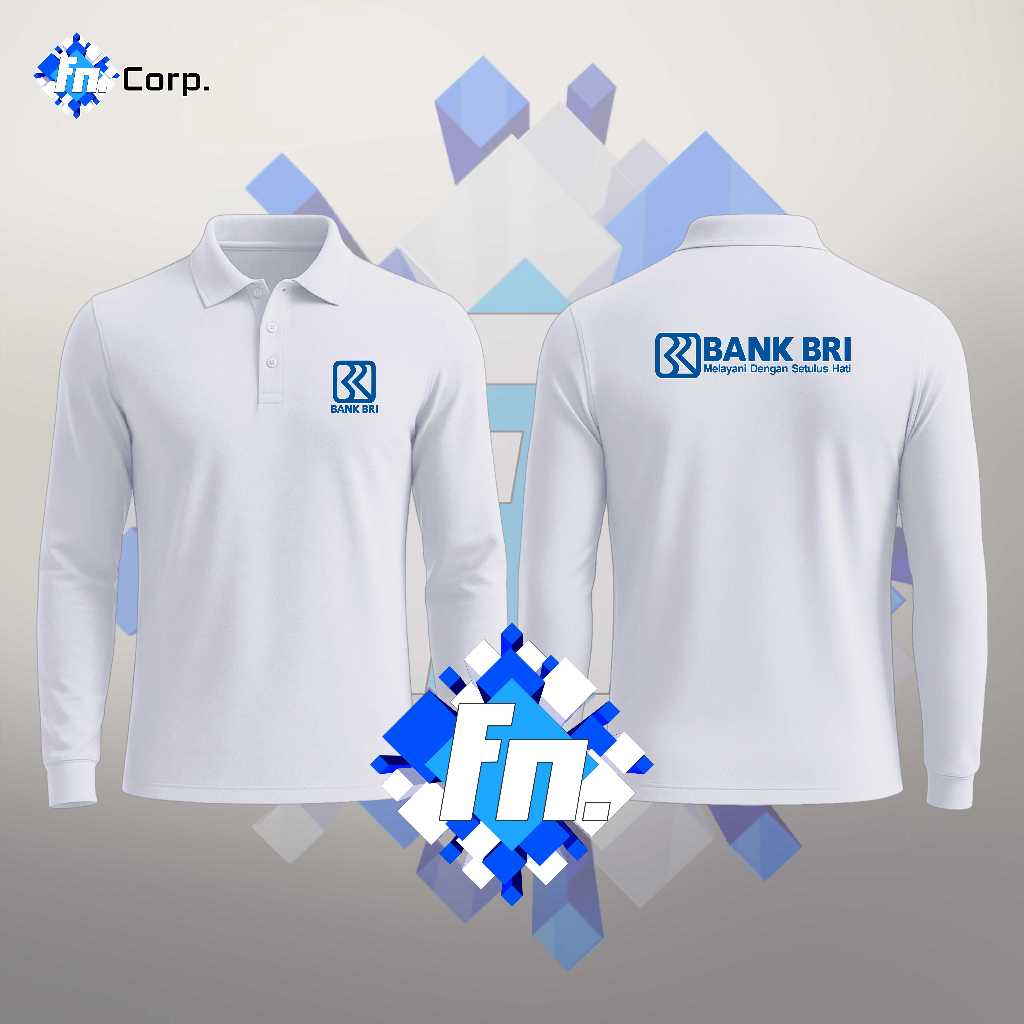 BAJU POLOSHIRT KAOS KERAH UNISEX LENGAN PANJANG BANK BRI ATASAN PRIA WANITA ADEM LEMBUT NYAMAN